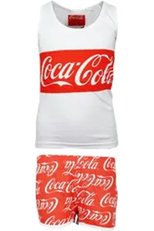 Coca-Cola Schlafanzug Mädchen Pyjama Shirt Shorts Gr. 134 bis 164, Baumwolle bunt 134