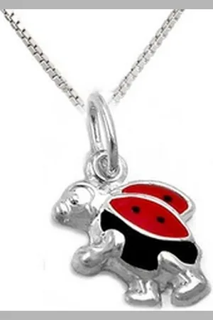 schmuck23 Kettenanhänger Kette Anhänger Marienkäfer 925 Silber Kinder Mädchen (Halskette mit Anhänger), Silberanhänger Kettenanhänger Kinderschmuck Halskette bunt