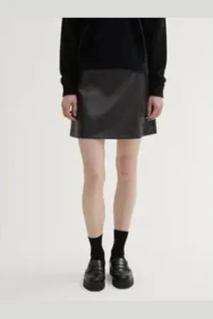 TOM TAILOR Denim Minirock Kunstleder-Minirock schwarz S