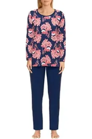 Götzburg Pyjama Damen Pyjama rot bedruckt (1 tlg) rot 48
