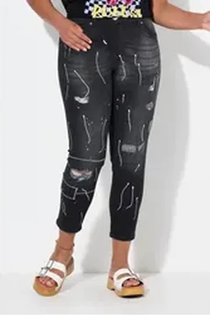Angel of Style Angel of Style Regular-fit-Jeans Jeans Slim Fit Farbspritzer 5-Pocket schwarz 56