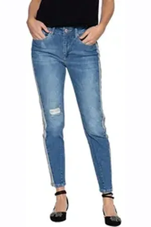 ATT Straight-Jeans Mara mit Einsätzen an den Seitennähten blau 32
