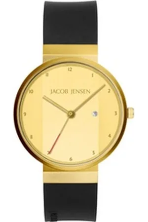 Jacob Jensen Quarzuhr Designuhr Edelstahl Kautschukband NEW LINE ⌀35mm, optische Täuschung vom durchlaufenden Armband