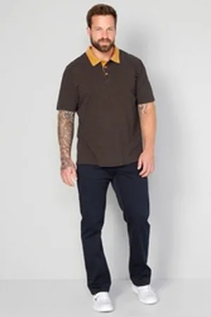 Boston Park Poloshirt Poloshirt Halbarm Ringel-Piqué schwarz 64