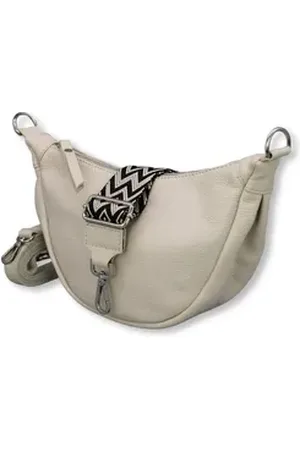 Adel Bags Schultertasche DIANA Halbmond Tasche Leder, Umhängetasche für Damen, Gürteltaschen, echt Leder, Made in Italy beige