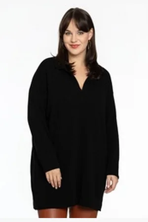 Yoek Longpullover Damen Pullover Große Größen schwarz 42/44