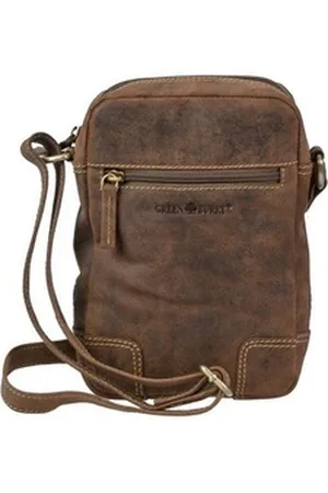 Greenburry Umhängetasche "Vintage" Leder, used Look, Schultertasche, Herrentasche, 17x23cm braun