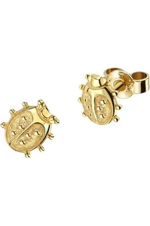 JEVELION Paar Ohrstecker 333 Gelbgold Kinder-Ohrstecker in Form eines Marienkäfers (Gold Ohrschmuck, 2-tlg., für Kinder - Mädchen), Goldstecker - Made in Germany