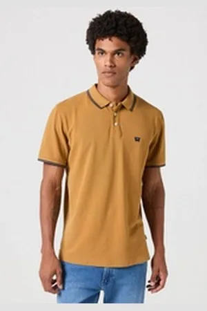Wrangler Poloshirt POLO SHIRT mit Logostickerei auf der Brust gelb XXL