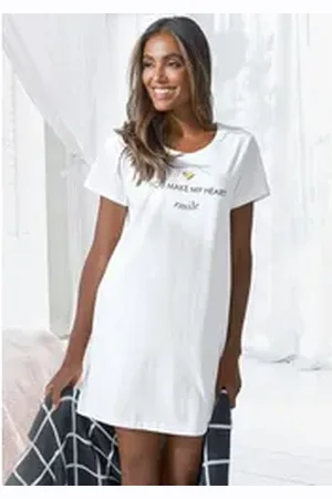vivance collection Dreams Sleepshirt mit Foliendruck weiß 40/42