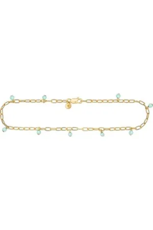 CAÏ CAÏ Fußkette Caï Damen-Fußkette 925er Silber 9 Farbstein blau
