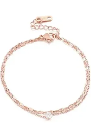 Eyecatcher Armkette Elegantes mehrreihiges Armkettchen mit Edelstein Verstellbar in 3 (kein Set) silberfarben