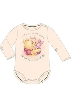Disney Baby Langarmwickelbody Winnie Puuh Langarm-Body für Mädchen in Peach, Kuschelig & Stilvoll orange 86