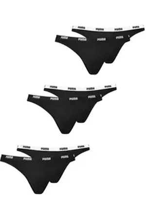 PUMA Bikinislip Bikini Slips (6-St., 6 Stück) mit Umlaufenden Markenlogo am Bund schwarz XL