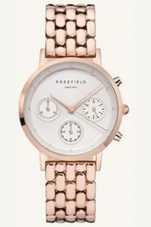 ROSEFIELD Chronograph Damen Uhr NWG-N91 The Gabby Weiß Roségold, (1-tlg)