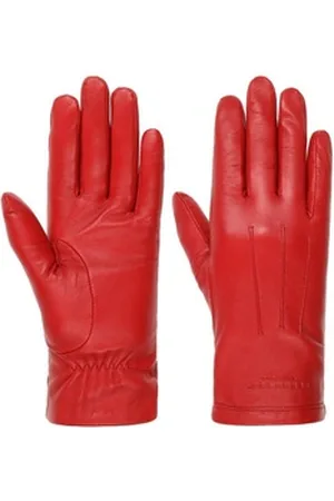 Seeberger Lederhandschuhe (1-St) Handschuhe mit Futter rot 7 HS