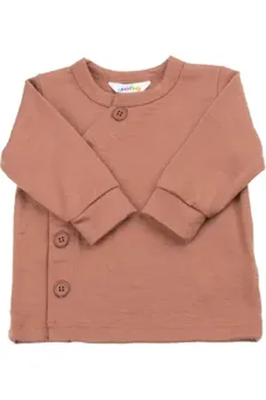 Joha Strickjacke aus Wolljersey Merinowolle braun 80