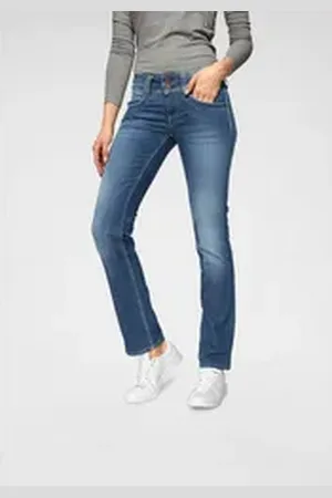 Pepe Jeans Straight-Jeans GEN in schöner Qualtät mit geradem Bein und Doppel-Knopf-Bund blau 31