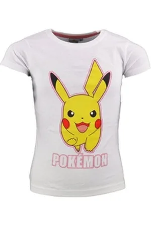 Nintendo POKÉMON T-Shirt Pokemon Pikachu Mädchen Kinder Shirt Gr. 110 bis 152, 100% Baumwolle, Rosa oder Weiß weiß 110/116