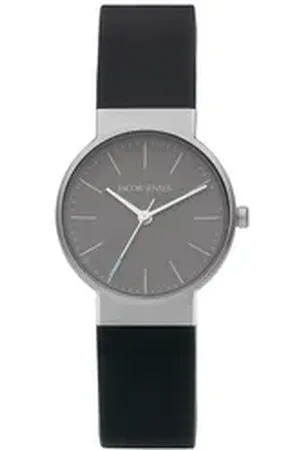 Jacob Jensen Quarzuhr Titan Quarz Schwarz/Hellblau silberfarben