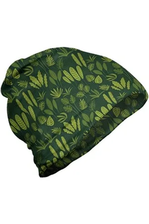 Abakuhaus Beanie Wandern im Freien Botanik Cartoon-Stil Tropical Flora grün