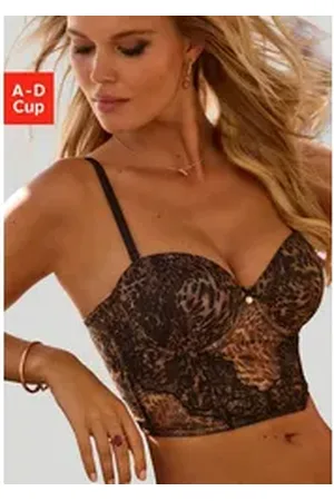 Lascana Corsage aus Soft-Mesh und feiner Spitze, mit abnehmbaren Trägern, sexy Dessous schwarz 75