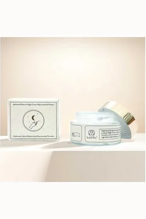 Suntribe Nachtcreme Mineralisch BIO mit Hyaluronsäure, Retinol & Niacinamid 1 Glastiegel 50 ml, verjüngend & feuchtigkeitspendend