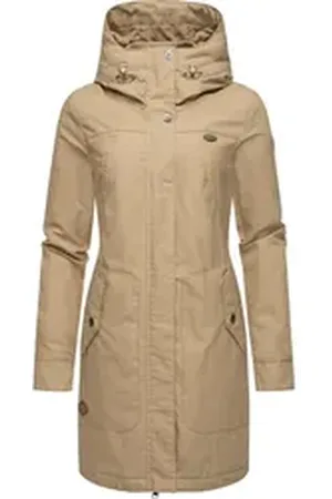 Ragwear Wintermantel Jannisa stylischer Damen Winterparka mit Kapuze braun XXL (44)