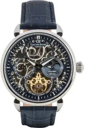 CARL VON ZEYTEN Automatikuhr Neukirch CVZ0005SBLS, Armbanduhr, mechanische Uhr, Herrenuhr, Skelettuhr, Made in Germany blau