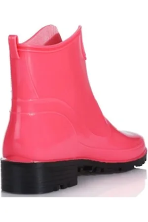 Ladeheid Gummistiefeletten LA-930 kurze Boots für Frauen Gummistiefel Damen wasserfest und bequem rot 36 EU