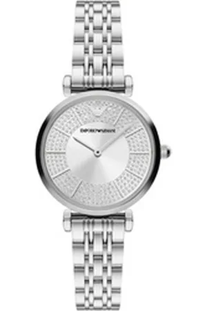 Emporio Armani Quarzuhr AR11445, Armbanduhr, Damenuhr, analog, Edelstahlarmband silberfarben