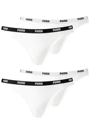 PUMA Bikinislip Bikini Slips (4-St., 4 Stück) mit Umlaufenden Markenlogo am Bund weiß XL