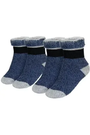 Black Snake Thermosocken Flauschige Kinder Kuschelsocken mit TOG-Wert 2.3 (2-Paar) blau|grau OneSize 5-8 Jahre