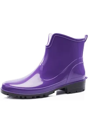 Ladeheid Gummistiefeletten LA-930 kurze Boots für Frauen Gummistiefel Damen wasserfest und bequem lila 38 EU