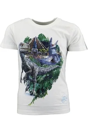 Jurassic World Print-Shirt Blue Velo Kinder T-Shirt Jungen Dinos Gr. 110 bis 140, Baumwolle weiß 110