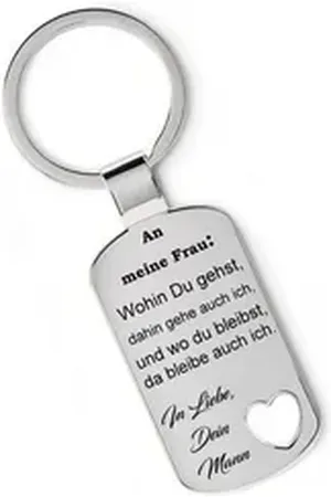 Lieblingsmensch Schlüsselanhänger Wohin du gehst dahin gehe auch ich ... Frau - Geschenk &Glücksbringer (Schlüsselanhänger mit Gravur, inklusive Schlüsselring), Robuste und filigrane Lasergravur