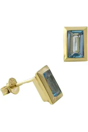 Acalee Paar Ohrstecker Topas-e Gold 333 / 8K Ohrstecker Swiss Blau blau