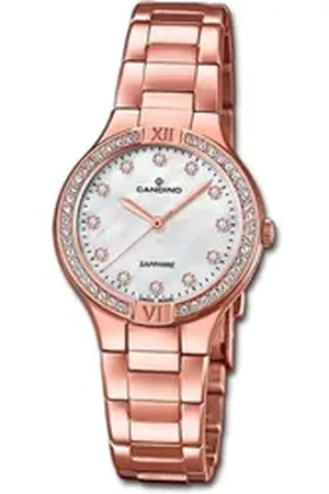 Candino Quarzuhr Damenuhr Edelstahl roségold, (Analoguhr), Damenuhr Edelstahlarmband roségold, rundes Gehäuse, klein (ca. 30mm) rosa