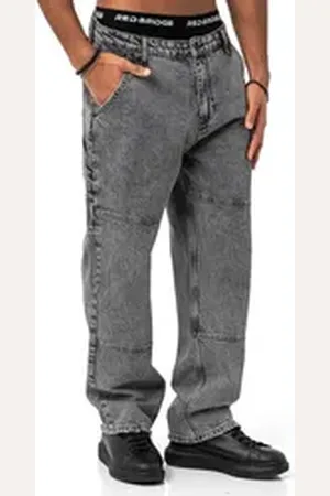 Redbridge Weite Jeans Red Bridge Herren Baggy Jeans Hose Denim Pants 5-Pocket-Style grau W32L32