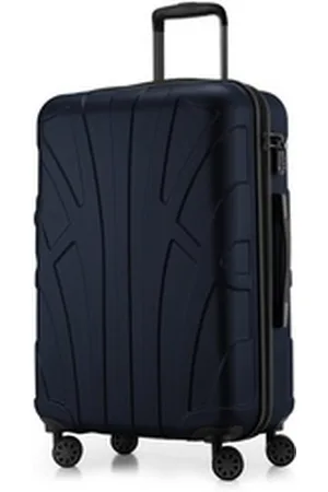 SUITLINE Koffer S1, 4 Rollen, mittelgroßer Hartschalen-Koffer Check-In Reisekoffer TSA 68 L blau