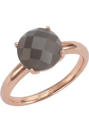 Jamelli Fingerring 925 Silber rosé vergoldet Mondstein grau rosa 054 (17,2)