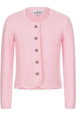 Nübler Trachtenstrickjacke Kinderstrickjacke Yvonne in Rosa von Größe 92 92