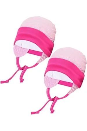 TupTam Erstlingsmütze Baby Erstlingsmütze mit Ohrenklappen 2er Pack rosa 50-56