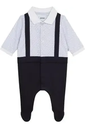 HUGO BOSS Neugeborenen-Geschenkset Baby Strampler in Geschenkbox marine weiß 9 Monate (68-74)