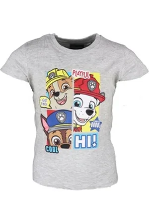Paw Patrol Kurzarmshirt Chase Rubble Kinder Jungen T-Shirt Gr. 92 bis 122 grau 122