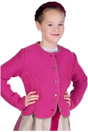 Isar Trachtenjacke Strickjacke Kinder - ELEGANTINE - marine, pink 110