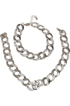 Urban classics Bettelarmband Unisex Basic Diamond Necklace And Bracelet Set silberfarben