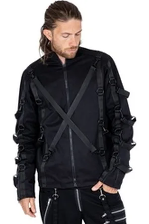 Chemical Black Blouson Bind Me Industrial Gothic Metal Karabiner Riemen schwarz L