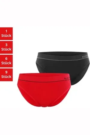 Nur Die Slip Retro (2-St) bunt|rot|schwarz 36-38