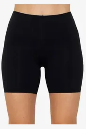 SASSYCLASSY Funktionsleggings Kurze High Waist Leggins mit breitem Taillenbund schwarz L